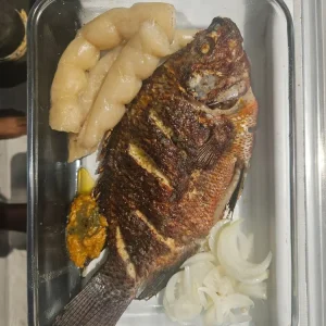 Fry tylapia, Fry plantain or cassava